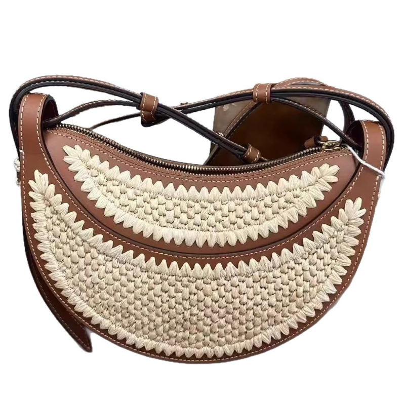 Ženska dumpling torba, ručno tkana, PU koža, crossbody torba preko ramena, jesen 2025