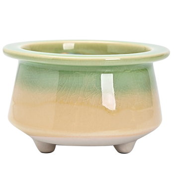Ghiveci ceramic pentru suculente, cu model de fisuri de gheață, ceramică poroasă, controlul rădăcinilor, pentru tulpini mici și vechi, cu farfurie