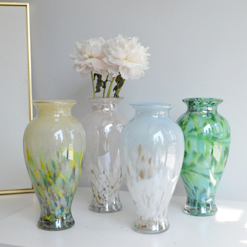 Vază de sticlă minimalistă, decor floral artistic de designer pentru sufragerie și hol