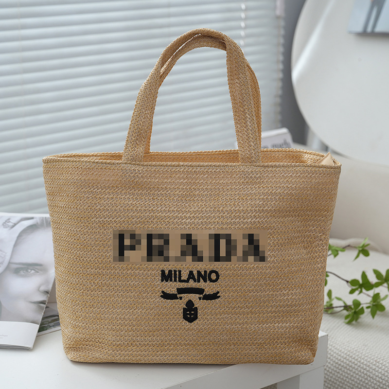 Ljetna torba od slame, velika kapaciteta, pleteni tote s dizajnom slova, za plažu i odmor, ženska torba preko ramena