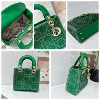 Princess Diana torba s dijamantnim ukrasima — PU torba za ramena i crossbody, srednje veličine