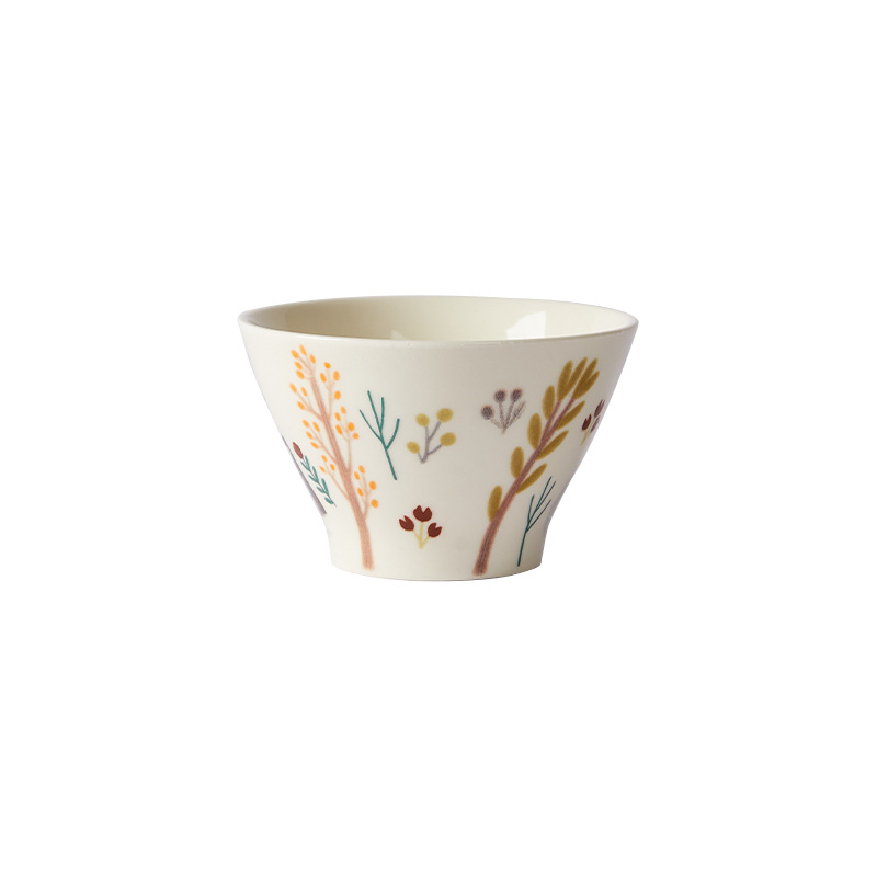 Bol de orez de 5 inci, culoare sub glazură, ceramică japoneză, formă conică, vas drăguț pentru desert, uz casnic