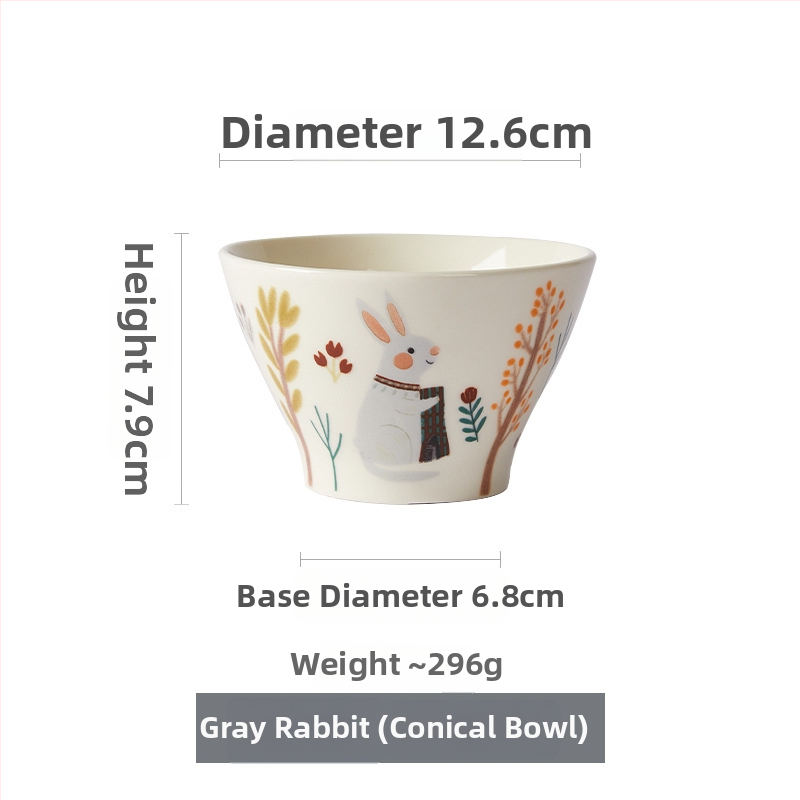 Bol de orez de 5 inci, culoare sub glazură, ceramică japoneză, formă conică, vas drăguț pentru desert, uz casnic
