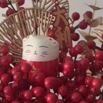 Decorațiune pentru living de Anul Nou: galeata norocului cu ornament de prosperitate