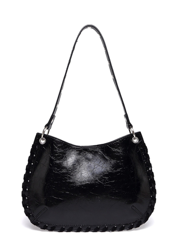 Mala ženska torba preko ramena ili crossbody, ručno tkana, s metalnim rivetima, pank stil lančani remen, za nošenje na rame ili preko tijela