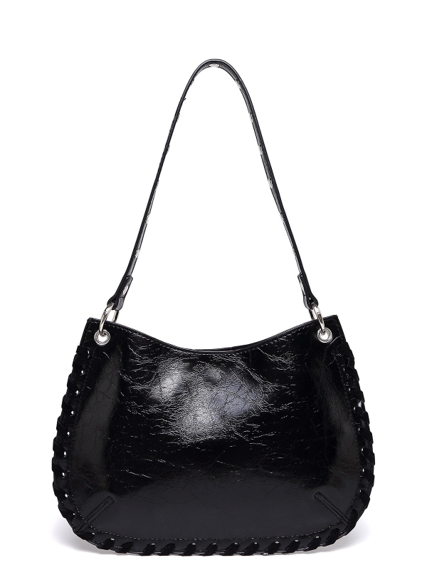 Mala ženska torba preko ramena ili crossbody, ručno tkana, s metalnim rivetima, pank stil lančani remen, za nošenje na rame ili preko tijela