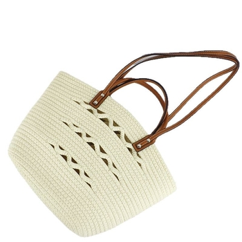Torba od pletene pamukaste užadi, velika zapremina, minimalistički rez, ženska torba za rame, plažni stil