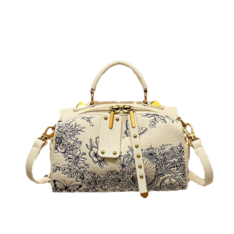 Banevanf Princess izvezena torba-jastuk od prave kože, mala crossbody torba za ramena/krst, ulična moda, jesen 2025