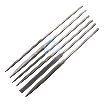 Set de fișiere pentru modelarea bijuteriilor: fișiere triunghiale, semicerc, frunză de bambus și fișiere plate, lungime 200/140 mm, unelte de polisare marca Pigeon.