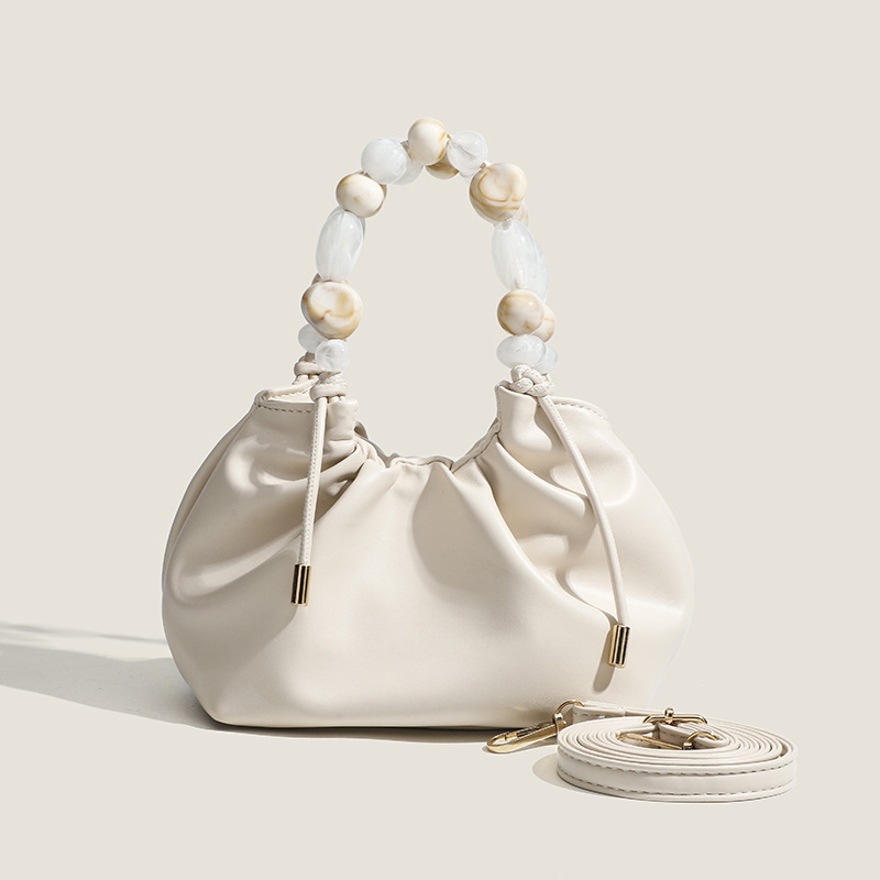 Ženska torba tipa kanta, 2026 novi model, teksturirani biserni lanac, dizajn inspiriran oblakom, minimalistički stil, preko ramena ili crossbody s jednim remenom