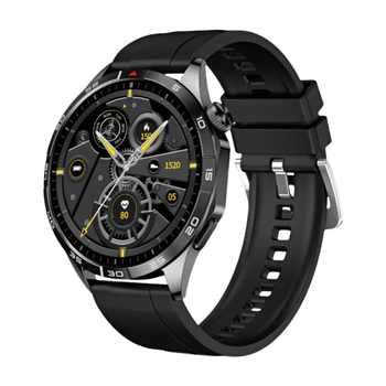 GT5 Pro pametni sat s Alipay NFC, Bluetooth pozivi, 28 mm kružni brojčanik, anodizirano aluminijsko kućište, silikon kaiš, 7–14 dana baterije, dnevna vodootpornost, mjerenje otkucaja srca, krvni tlak, zasićenost kisikom, praćenje sna, broj otkucaja, daljin