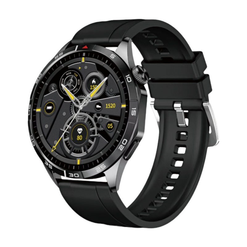 GT5 Pro pametni sat s Alipay NFC, Bluetooth pozivi, 28 mm kružni brojčanik, anodizirano aluminijsko kućište, silikon kaiš, 7–14 dana baterije, dnevna vodootpornost, mjerenje otkucaja srca, krvni tlak, zasićenost kisikom, praćenje sna, broj otkucaja, daljin