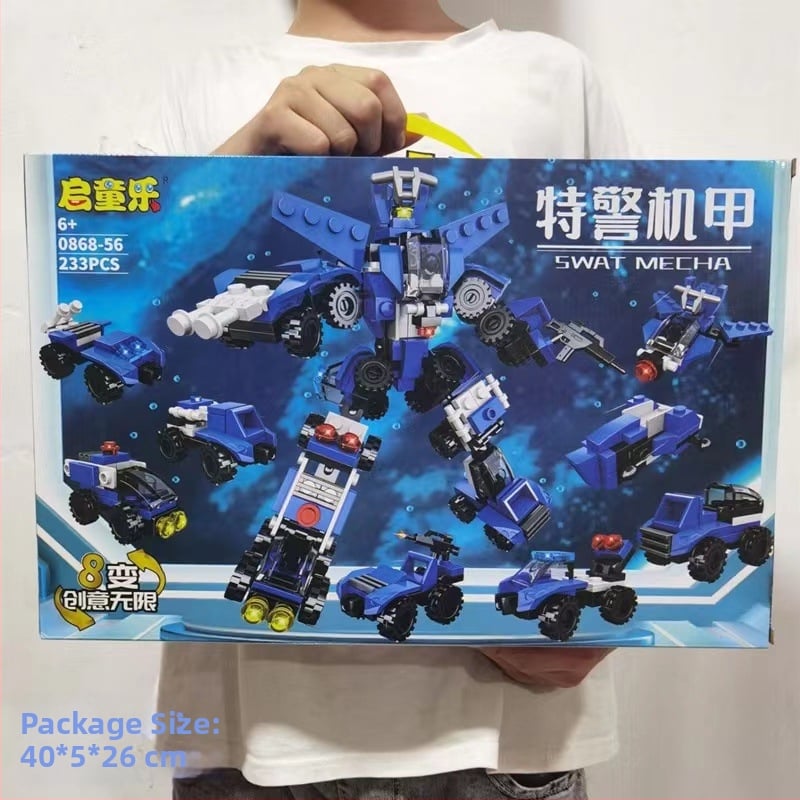 Lego-kompatibilná súprava 8 v 1 malých stavebných blokov pre chlapcov, vzdelávacia hračka, darčeková krabica