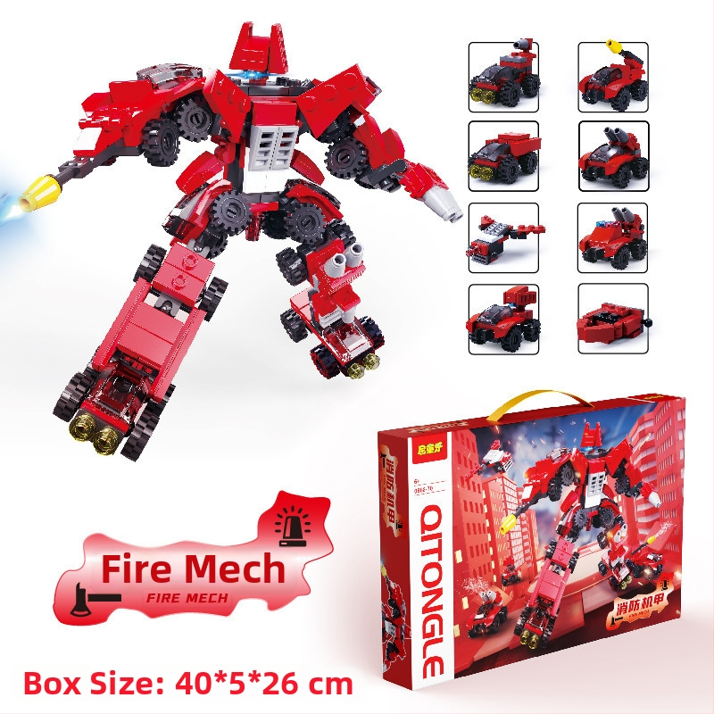 Lego-kompatibilná súprava 8 v 1 malých stavebných blokov pre chlapcov, vzdelávacia hračka, darčeková krabica