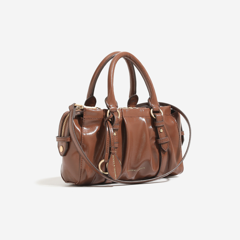 Ženska torba Boston za crossbody, korejskog stila, plisirana tekstura oblaka, srednje veličine
