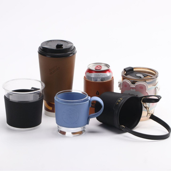 Pahare din sticlă, termos pentru ceai cu lapte și cafea; poate fi purtat pe umăr sau în mână; husă portabilă din piele PU cu design creativ
