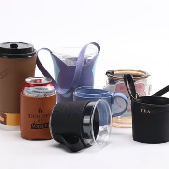 Pahare din sticlă, termos pentru ceai cu lapte și cafea; poate fi purtat pe umăr sau în mână; husă portabilă din piele PU cu design creativ