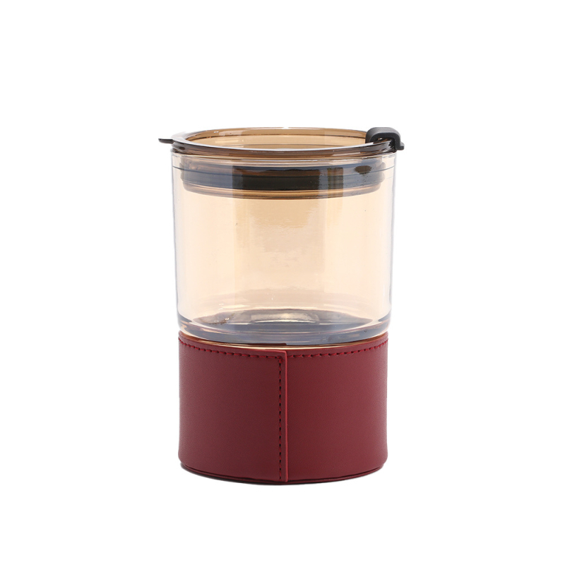 Pahare din sticlă, termos pentru ceai cu lapte și cafea; poate fi purtat pe umăr sau în mână; husă portabilă din piele PU cu design creativ