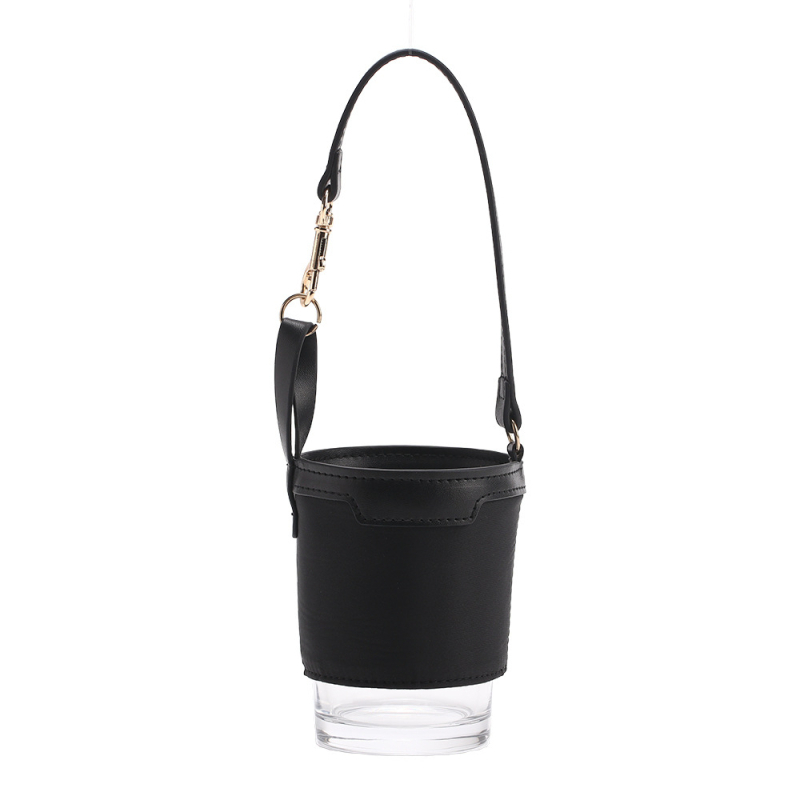 Pahare din sticlă, termos pentru ceai cu lapte și cafea; poate fi purtat pe umăr sau în mână; husă portabilă din piele PU cu design creativ