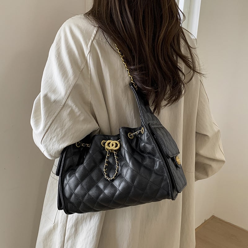 Ženska crossbody torba s naramenicom i lancem, dijamantno šivanje, moderna i svestrana za svakodnevno nošenje, velika zapremina