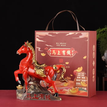 Sticlă ceramică pentru vin Jingdezhen, 1,0 kg, decor de intrare rafinat pentru atragerea averii