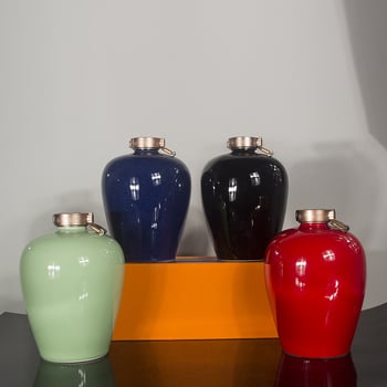Vas ceramic pentru vin Jingdezhen, în stilul trendului național, 5 L, roșu, recipient gol pentru băuturi