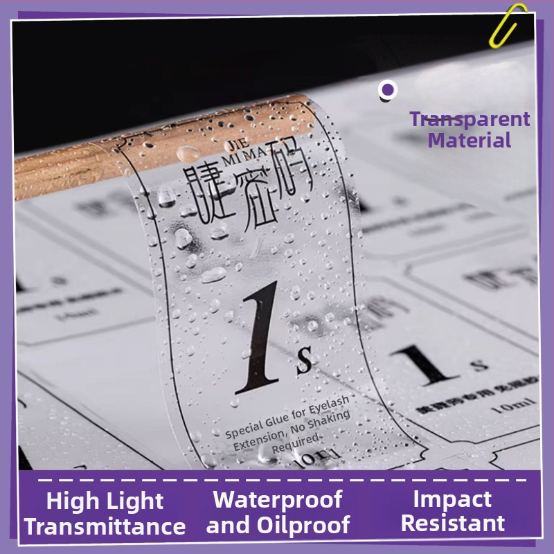 Etichete autocolante transparente din PVC pentru brand alimentar personalizat, cu logo imprimat