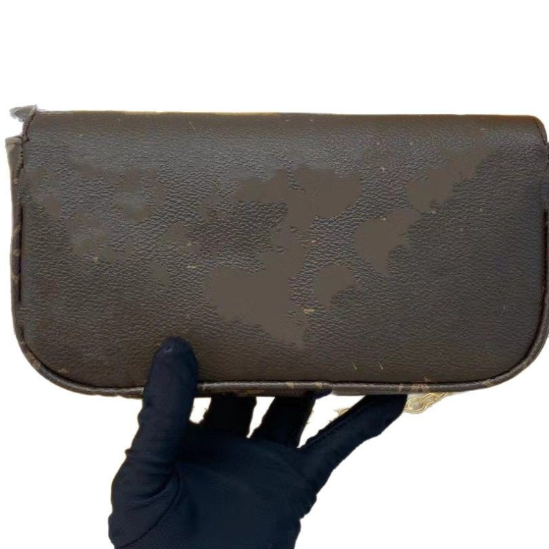 Monogram PU torba kvadratnog oblika s lancem, mala svakodnevna torba