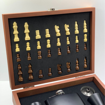Flask portabil din oțel inoxidabil 304, set cadou din piele — mini sticlă de vin metalică, include pâlnie și pahar de vin