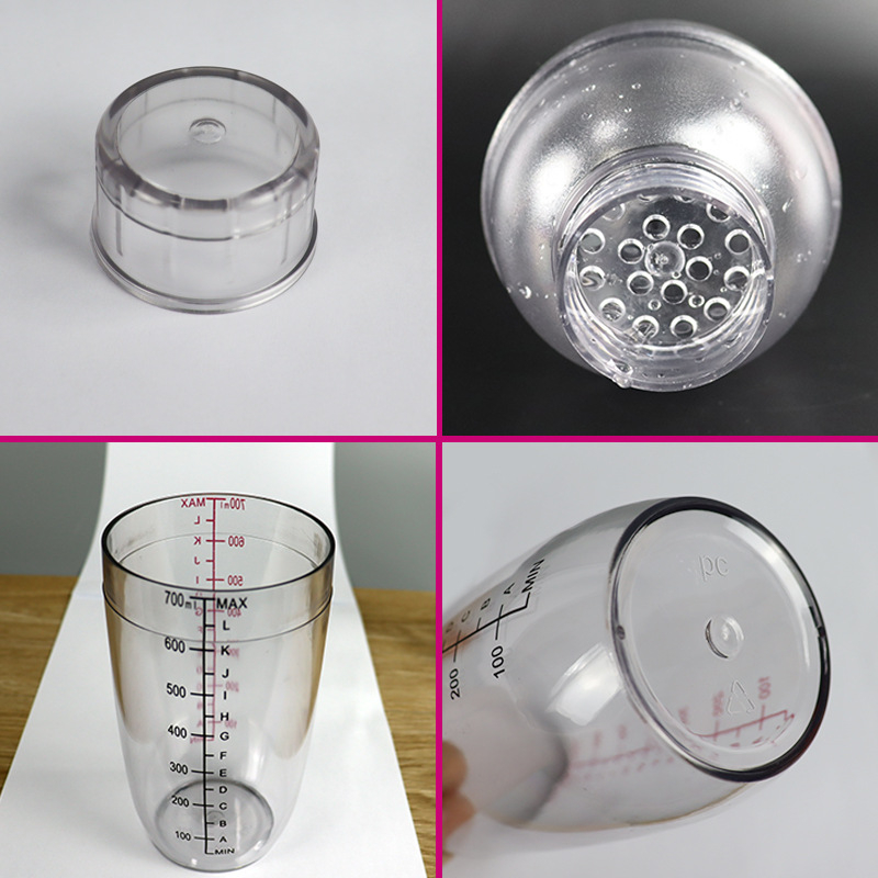 Qianghong recipient PC pentru shaker, scară dublă, transparent