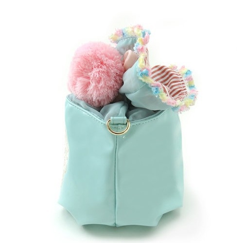 PU bucket crossbody torba s pliš kugom, slatka i svježa, inspirirana soft-girl stilom