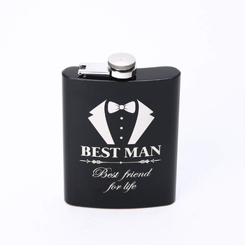 Flacon de vin din oțel inoxidabil negru, portabil, 8 oz, stil retro