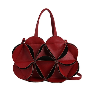 Crvena mini ženska torbica s naramenicom i crossbody remenom, cvjetni uzorak, lagani luksuz