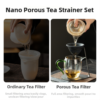 Filtru de ceai ceramic neporos, infuzor, ceașcă integrată pentru separarea ceaiului de apă, instrument pentru prepararea ceaiului, accesorii pentru setul de ceai