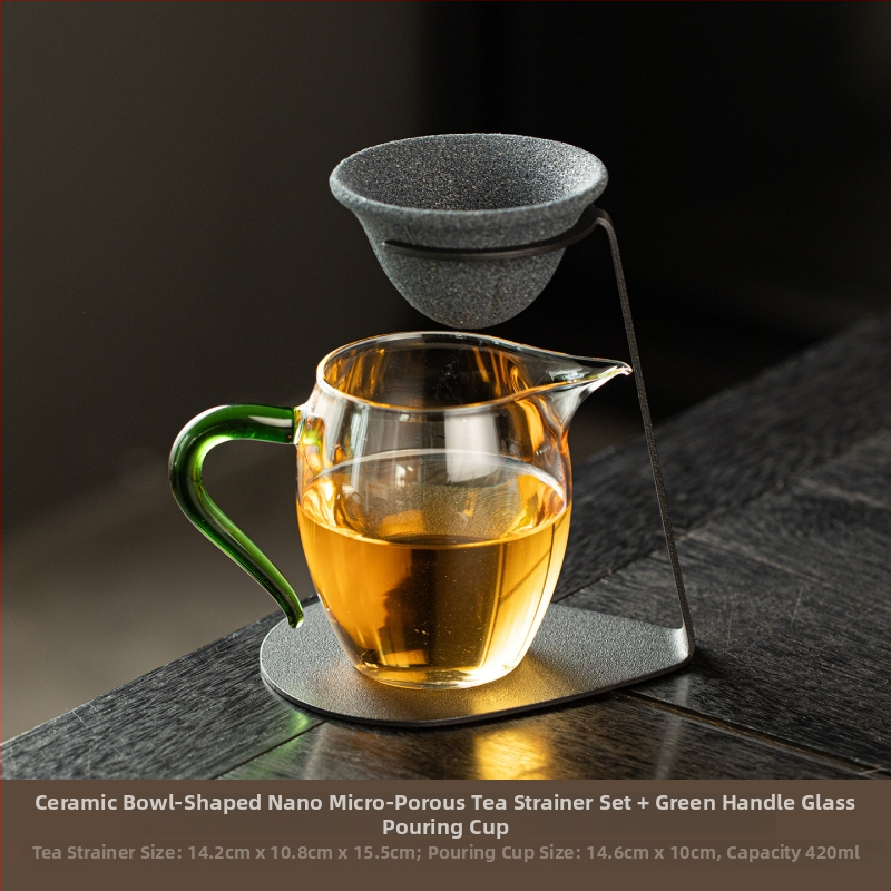 Filtru de ceai ceramic neporos, infuzor, ceașcă integrată pentru separarea ceaiului de apă, instrument pentru prepararea ceaiului, accesorii pentru setul de ceai