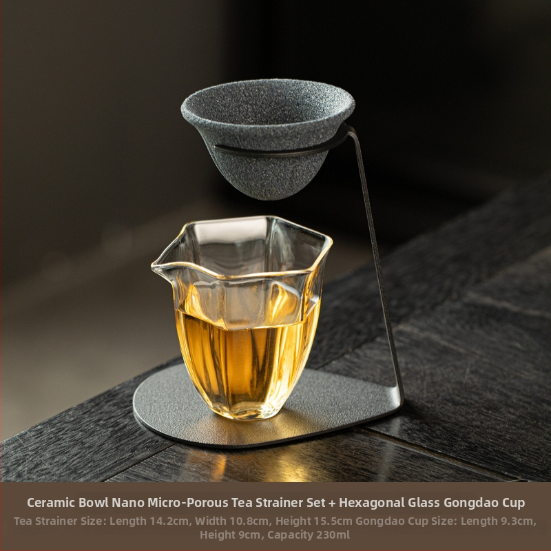 Filtru de ceai ceramic neporos, infuzor, ceașcă integrată pentru separarea ceaiului de apă, instrument pentru prepararea ceaiului, accesorii pentru setul de ceai