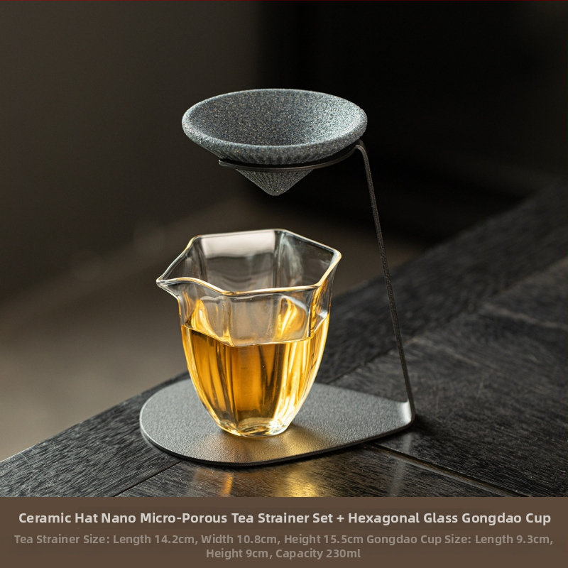 Filtru de ceai ceramic neporos, infuzor, ceașcă integrată pentru separarea ceaiului de apă, instrument pentru prepararea ceaiului, accesorii pentru setul de ceai