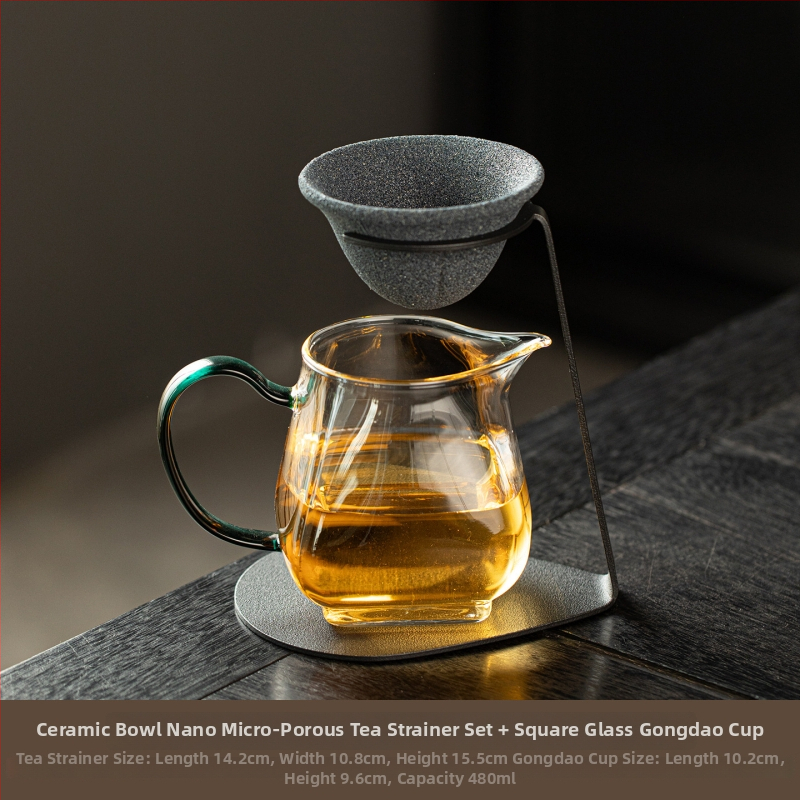 Filtru de ceai ceramic neporos, infuzor, ceașcă integrată pentru separarea ceaiului de apă, instrument pentru prepararea ceaiului, accesorii pentru setul de ceai