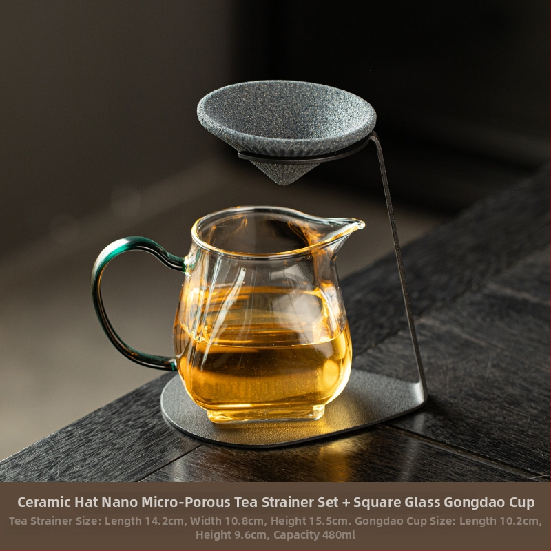 Filtru de ceai ceramic neporos, infuzor, ceașcă integrată pentru separarea ceaiului de apă, instrument pentru prepararea ceaiului, accesorii pentru setul de ceai