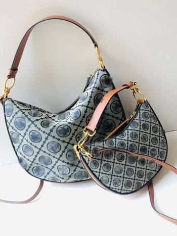 Nova ženska torbica s oblikom polumjeseca, TB monogram, žakard platno, velika kapaciteta, za rame i crossbody