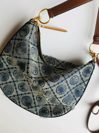Nova ženska torbica s oblikom polumjeseca, TB monogram, žakard platno, velika kapaciteta, za rame i crossbody