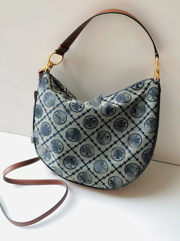 Nova ženska torbica s oblikom polumjeseca, TB monogram, žakard platno, velika kapaciteta, za rame i crossbody