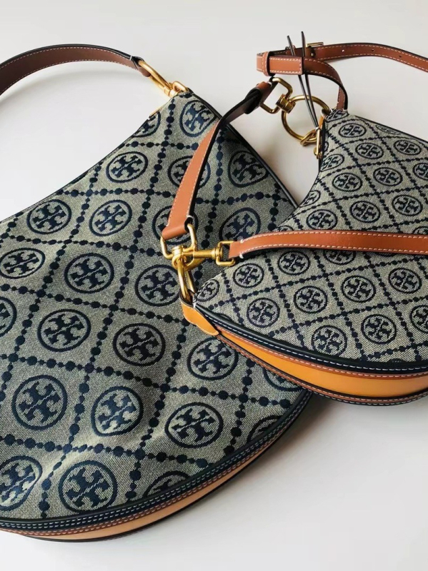 Nova ženska torbica s oblikom polumjeseca, TB monogram, žakard platno, velika kapaciteta, za rame i crossbody