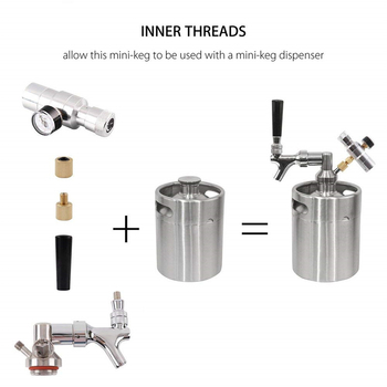 5L butoi din oțel inoxidabil pentru bere – mini butoi dispenser pentru bar de birou, sistem de turnare a berii artizanale