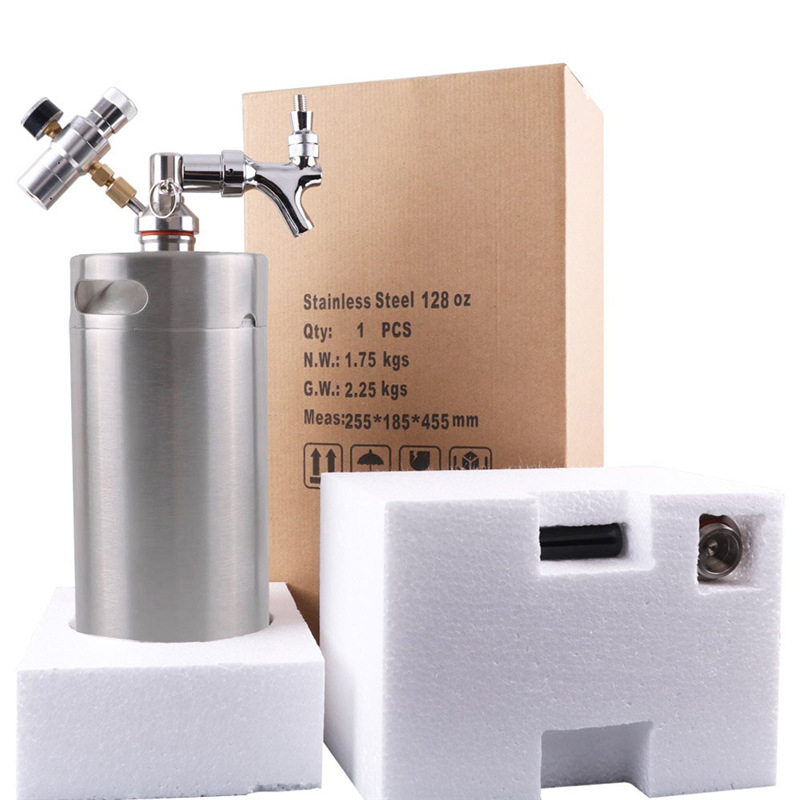 5L butoi din oțel inoxidabil pentru bere – mini butoi dispenser pentru bar de birou, sistem de turnare a berii artizanale