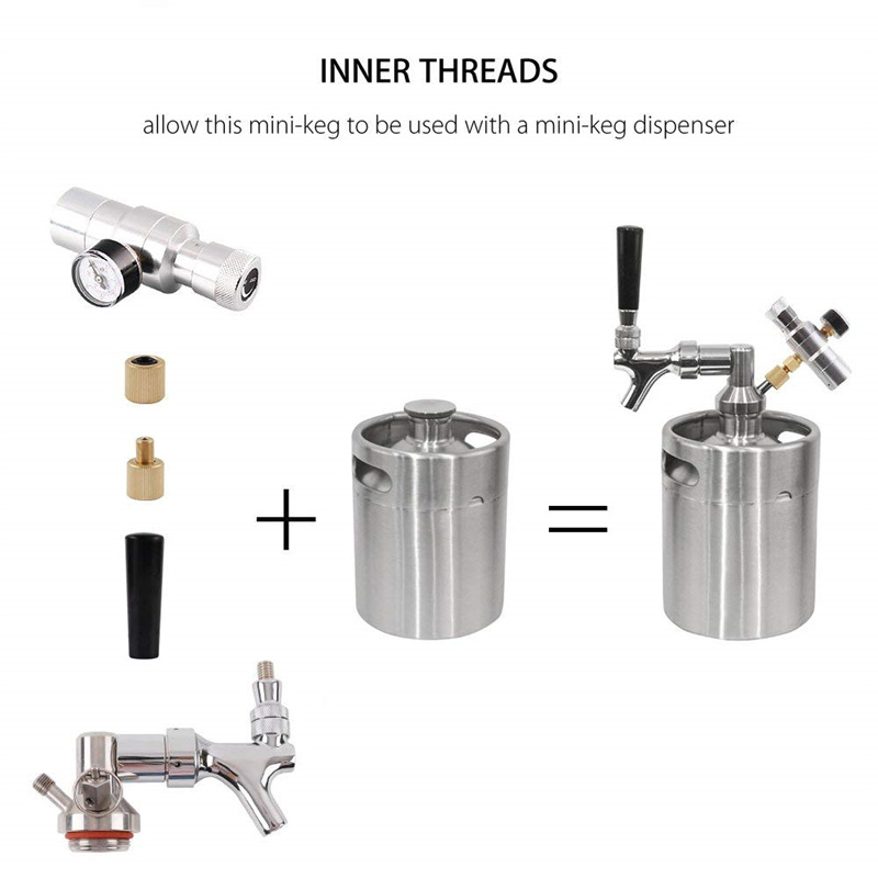 5L butoi din oțel inoxidabil pentru bere – mini butoi dispenser pentru bar de birou, sistem de turnare a berii artizanale