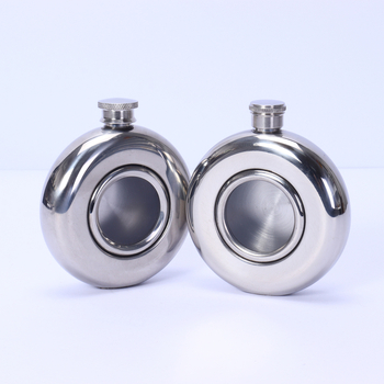 Recipient din oțel inoxidabil 304, 5oz, portabil, rotund, semi-transparent pentru vin