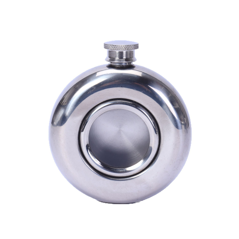 Recipient din oțel inoxidabil 304, 5oz, portabil, rotund, semi-transparent pentru vin