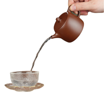 Ceainic Yixing din lut mov, lucrat manual din lut purpuriu mineral original, stil Han Duo, oală unică, diverse dimensiuni pentru ceai Gongfu și preparare acasă