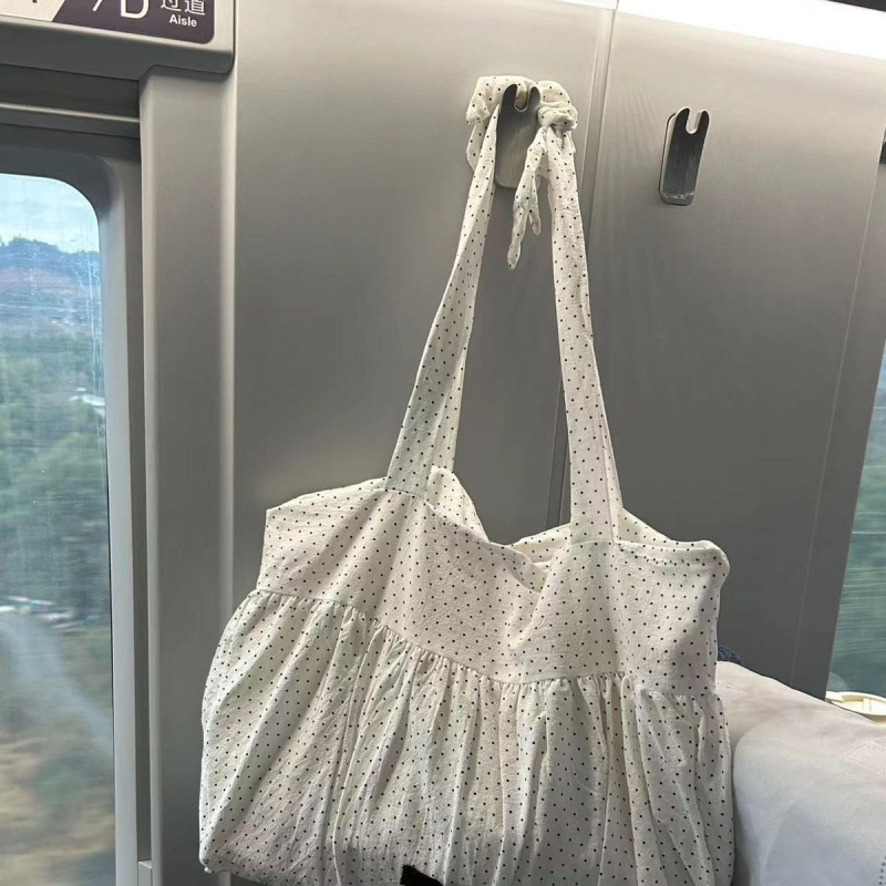 Ženska platnena torba s točkicama u korejskom stilu, velika kapaciteta, torba na rameno